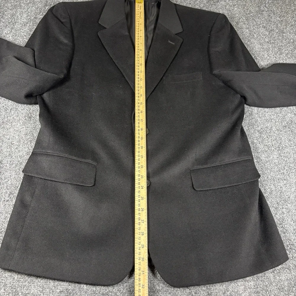 Club Room Blazer Mens 42R Black Wool Silk Cashmere Sport Coat 2-Button Jacket